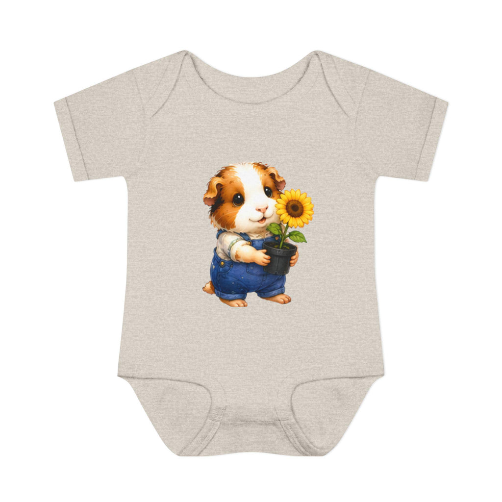 Guinea Pig Sunflower Infant Bodysuit | Garden Baby Onesie, Cotton Comfort, Excellent Gift!