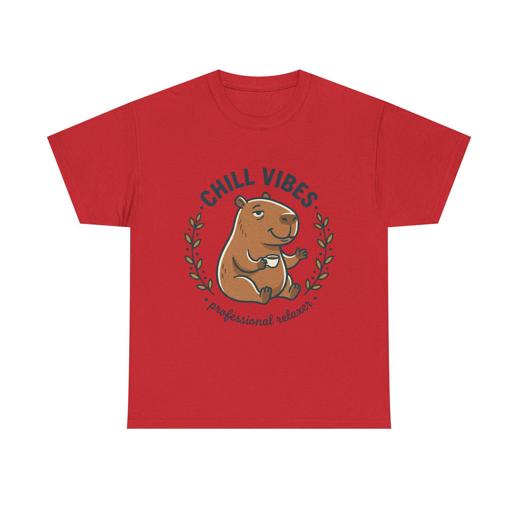 Capybara Chill Vibes Tee | Whimsical Animal Illustration, Casual Cotton Shirt, Excellent Gift!