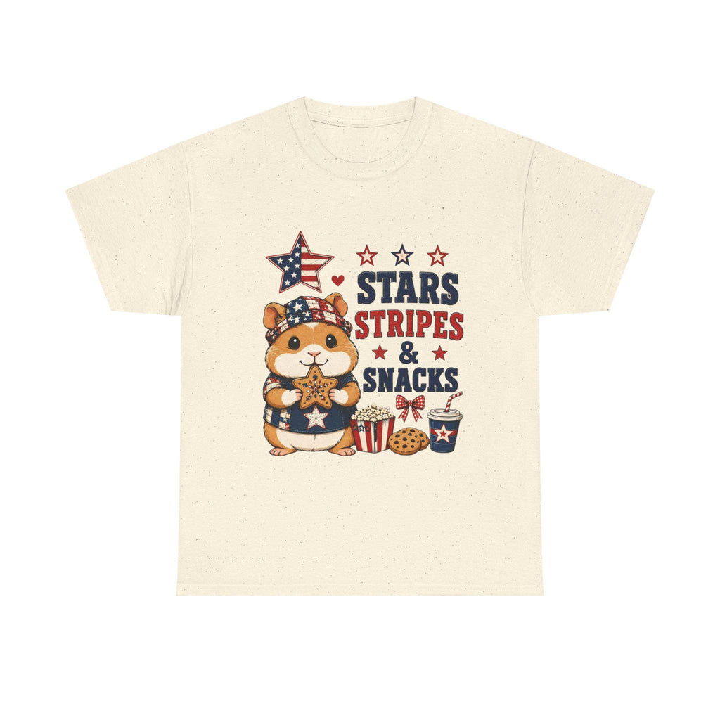 Stars Stripes & Snacks Hamster T-Shirt | Patriotic Fourth of July Tee, Excellent Gift!