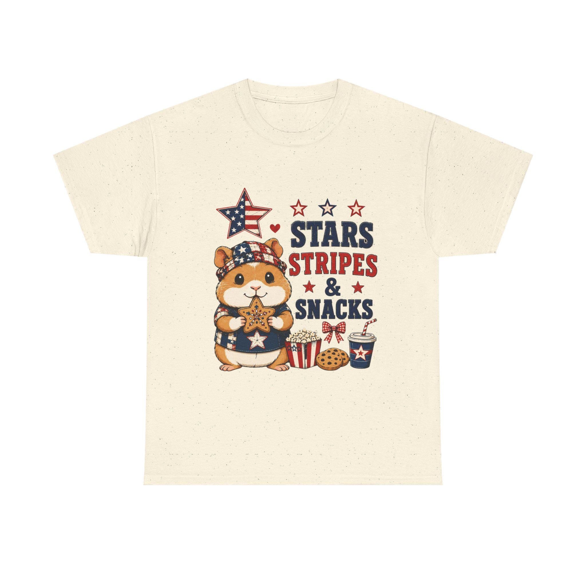 Stars Stripes & Snacks Hamster T-Shirt | Patriotic Fourth of July Tee, Excellent Gift!