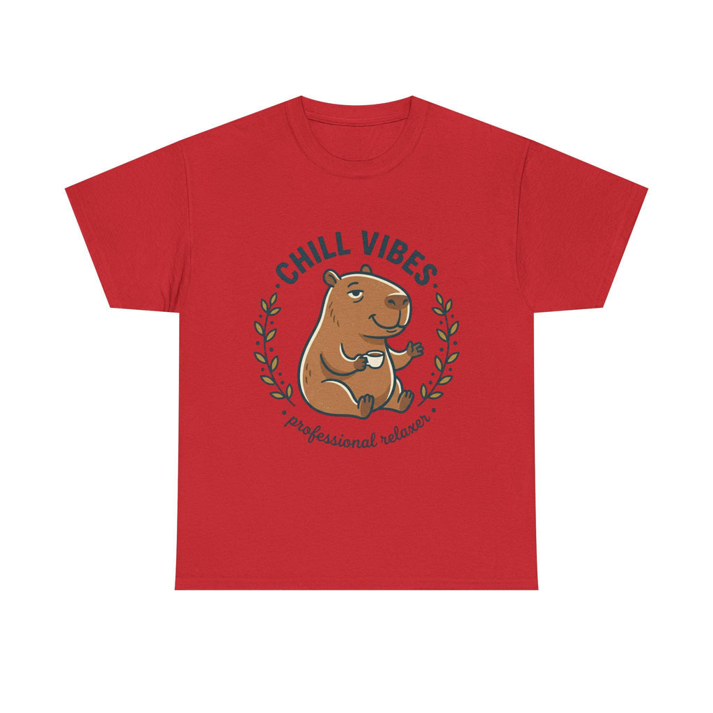 Capybara Chill Vibes Tee | Relaxing Capybara Illustration, Casual Animal Shirt