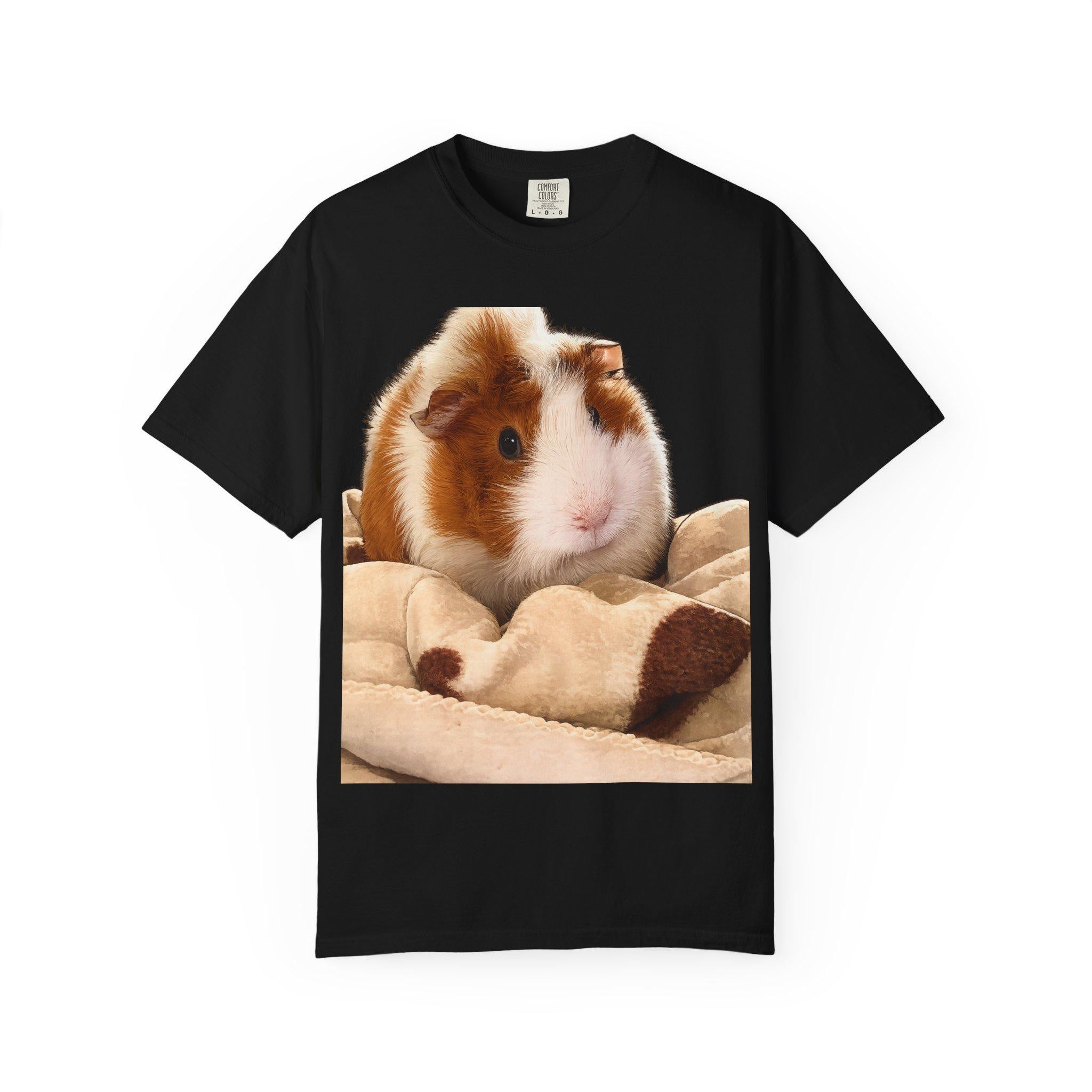 Custom Guinea Pig Memorial Shirt, Personalized Pet Portrait Tee, Upload Photo, Unisex Garment-Dyed T-shirt