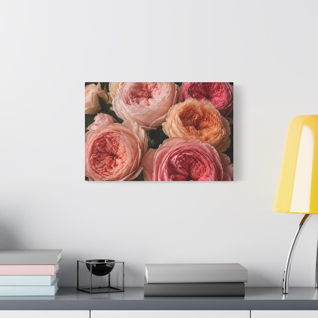 Pink Garden Roses Canvas, Excellent Gift!