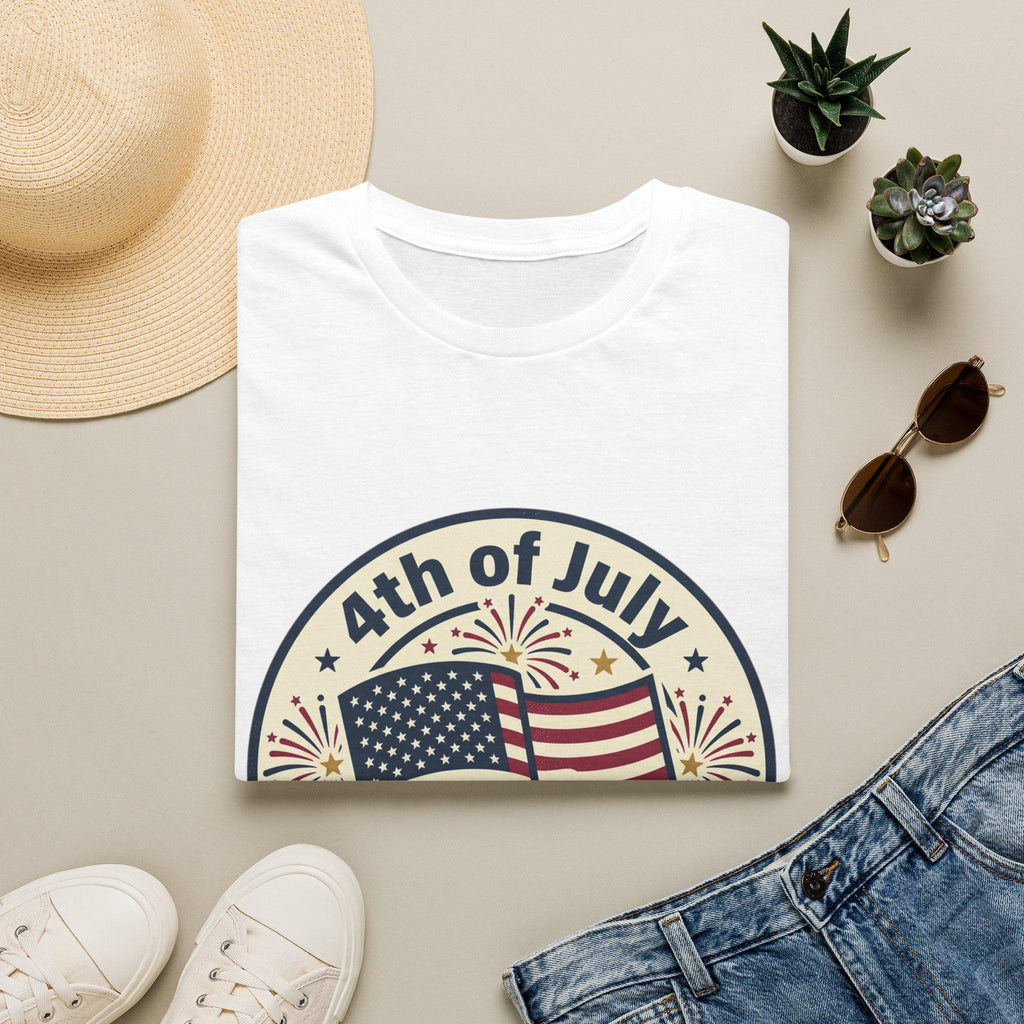 4th of July Flag Emblem T-Shirt | Celebrate Freedom, Fireworks