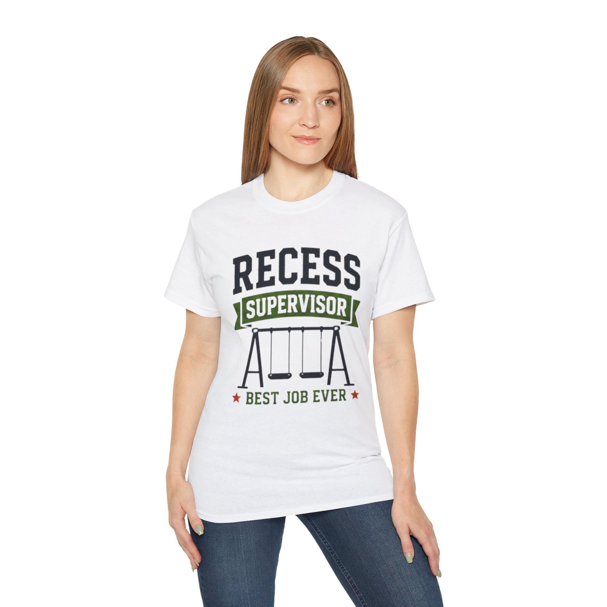 Recess Supervisor T-Shirt | Playground Swing Design, Dad Birthday Gift, Excellent Gift!