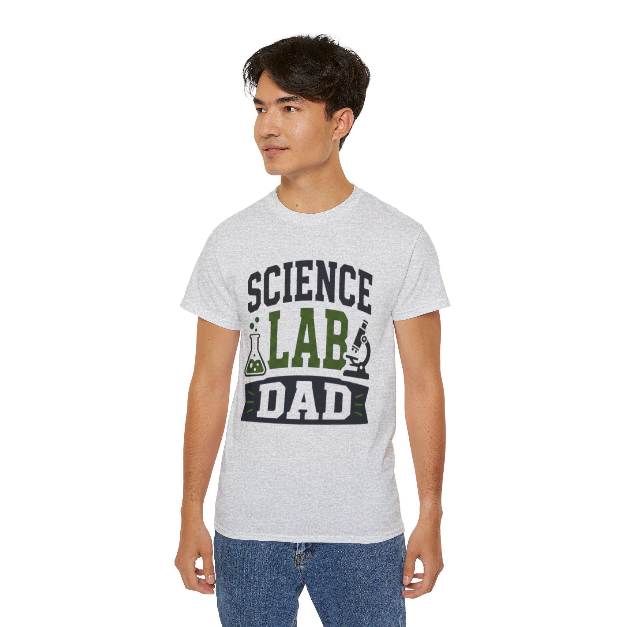 Science Lab Dad T-Shirt | Beaker Microscope Graphic Tee, Excellent Gift!
