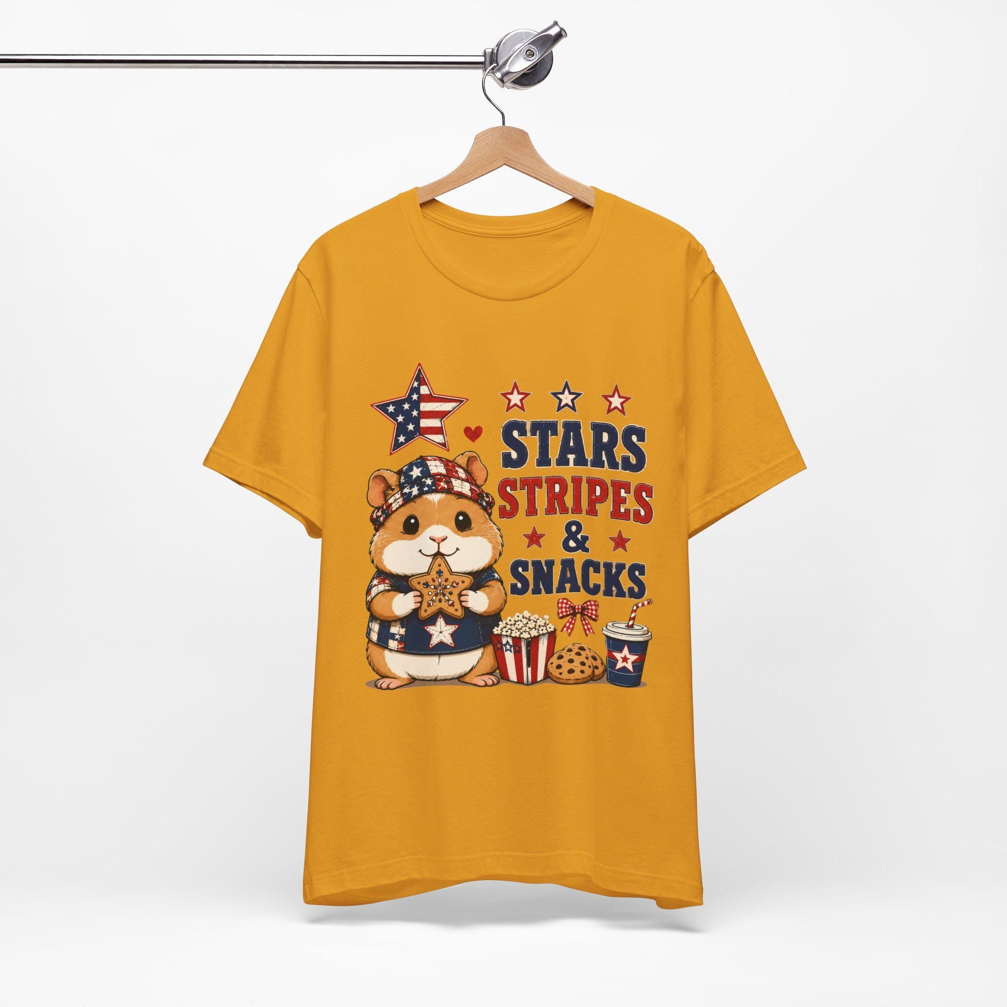 Hamster Fourth of July T-Shirt | Patriotic Stars Stripes Snacks Tee, Excellent Gift!