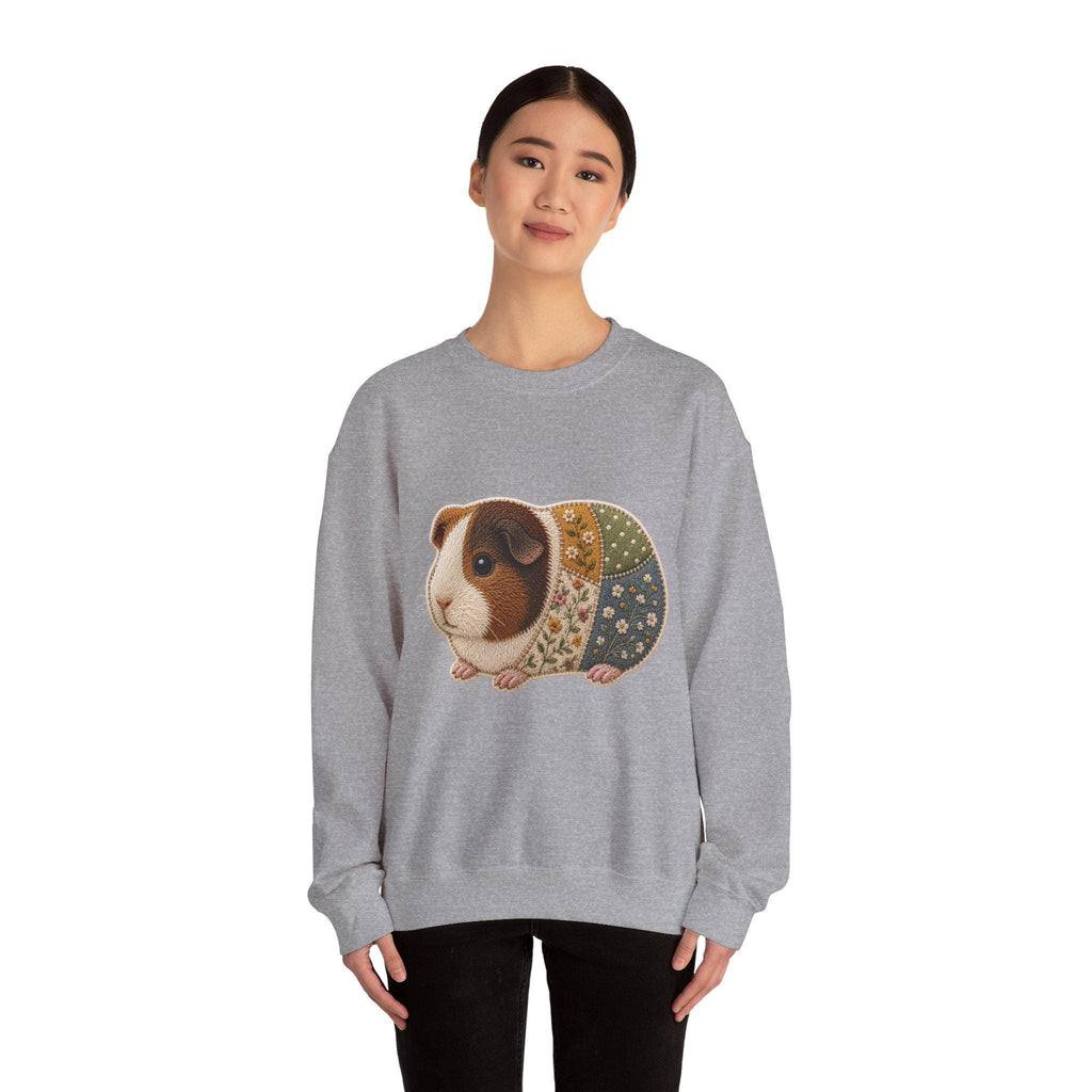 Patchwork Guinea Pig Sweatshirt | Quilted Animal Crewneck, Excellent Gift!