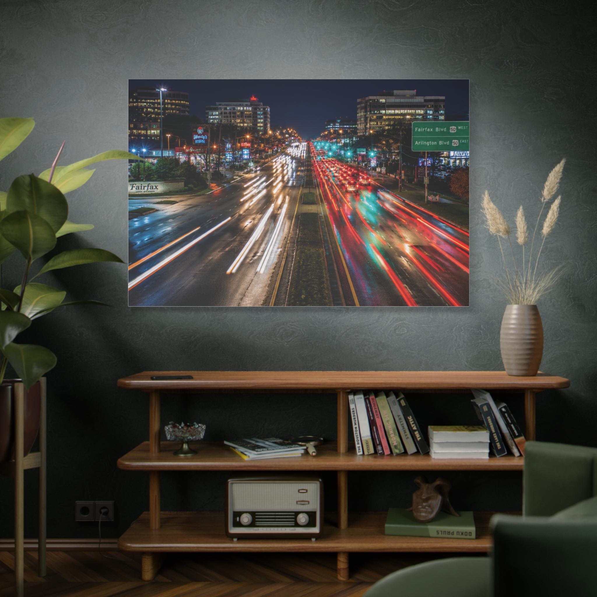 Fairfax Blvd Night Cityscape Print | Northern Virginia Wall Art (Digital Download), Excellent Gift!