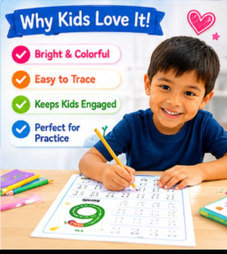 Number Tracing Worksheets 0-51 – Preschool Counting Activities Workbook (PDF)