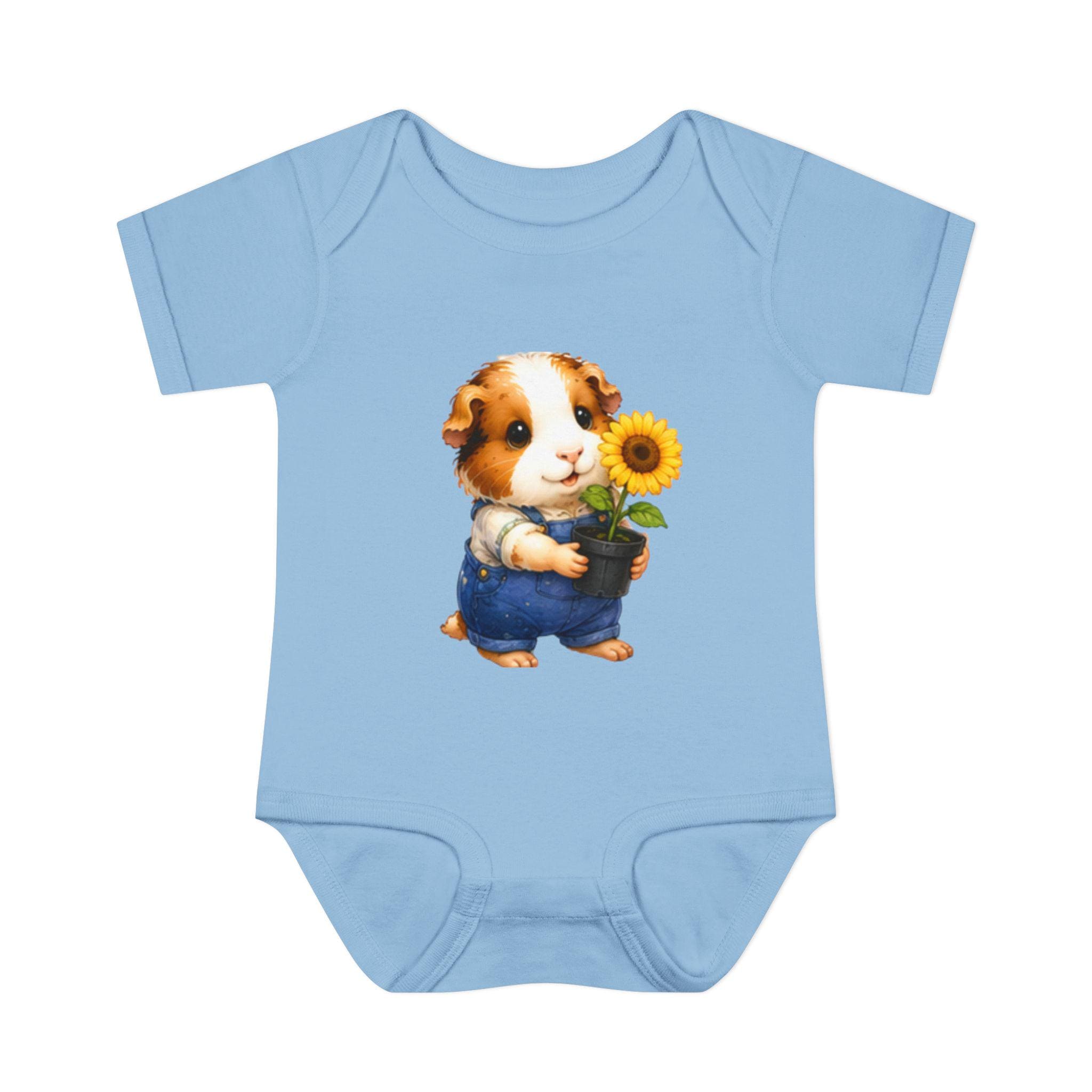 Guinea Pig Sunflower Infant Bodysuit | Garden Baby Onesie, Cotton Comfort, Excellent Gift!