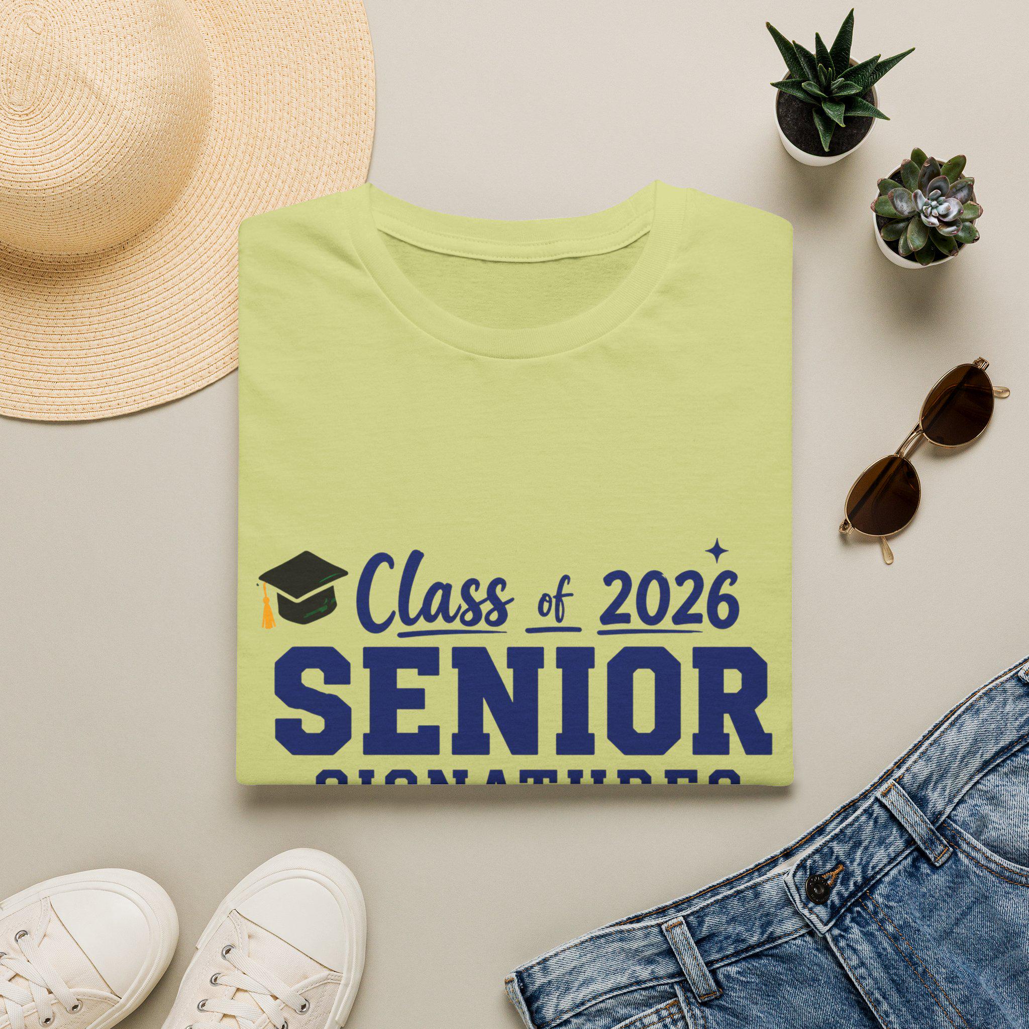Class of 2026 Senior Signatures T-Shirt | Graduation Cap Design