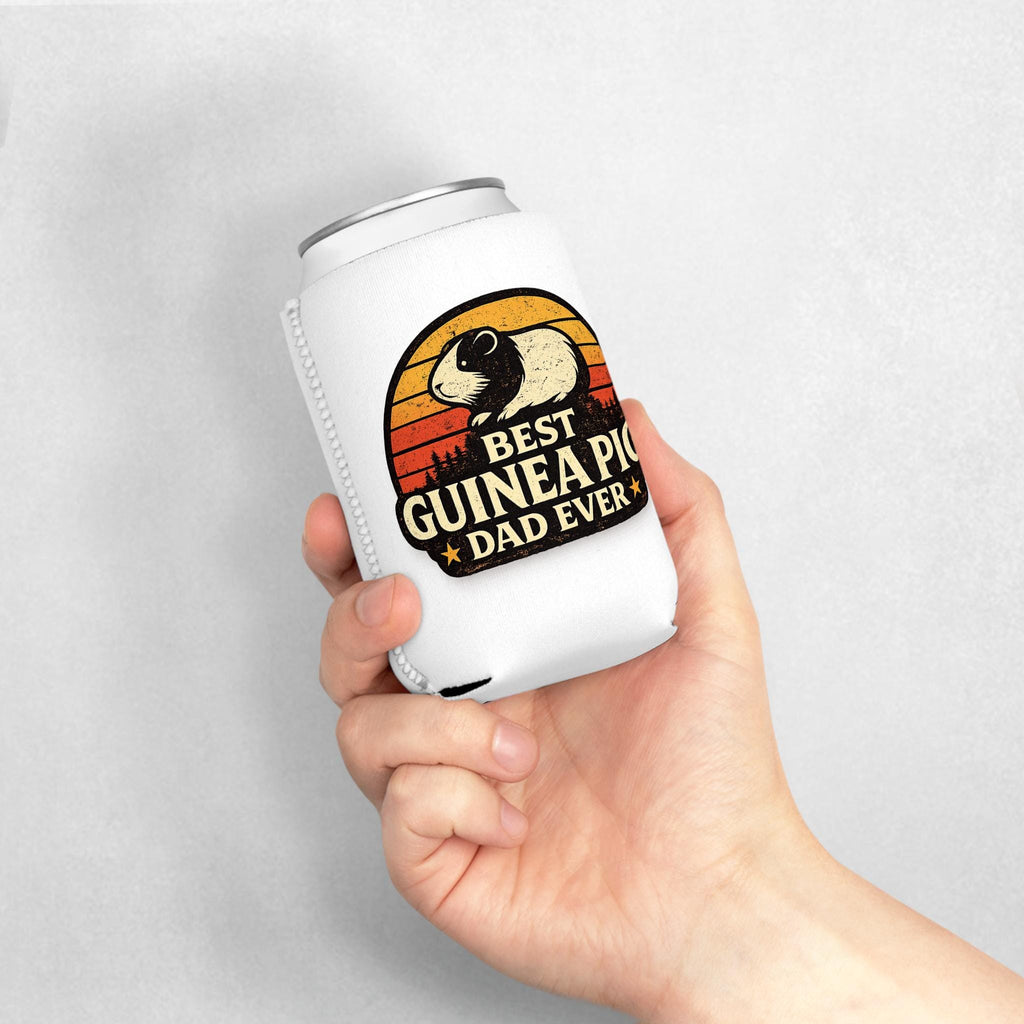 Retro Guinea Pig Dad Can Cooler Sleeve | Neoprene Drink Holder, Excellent Gift!