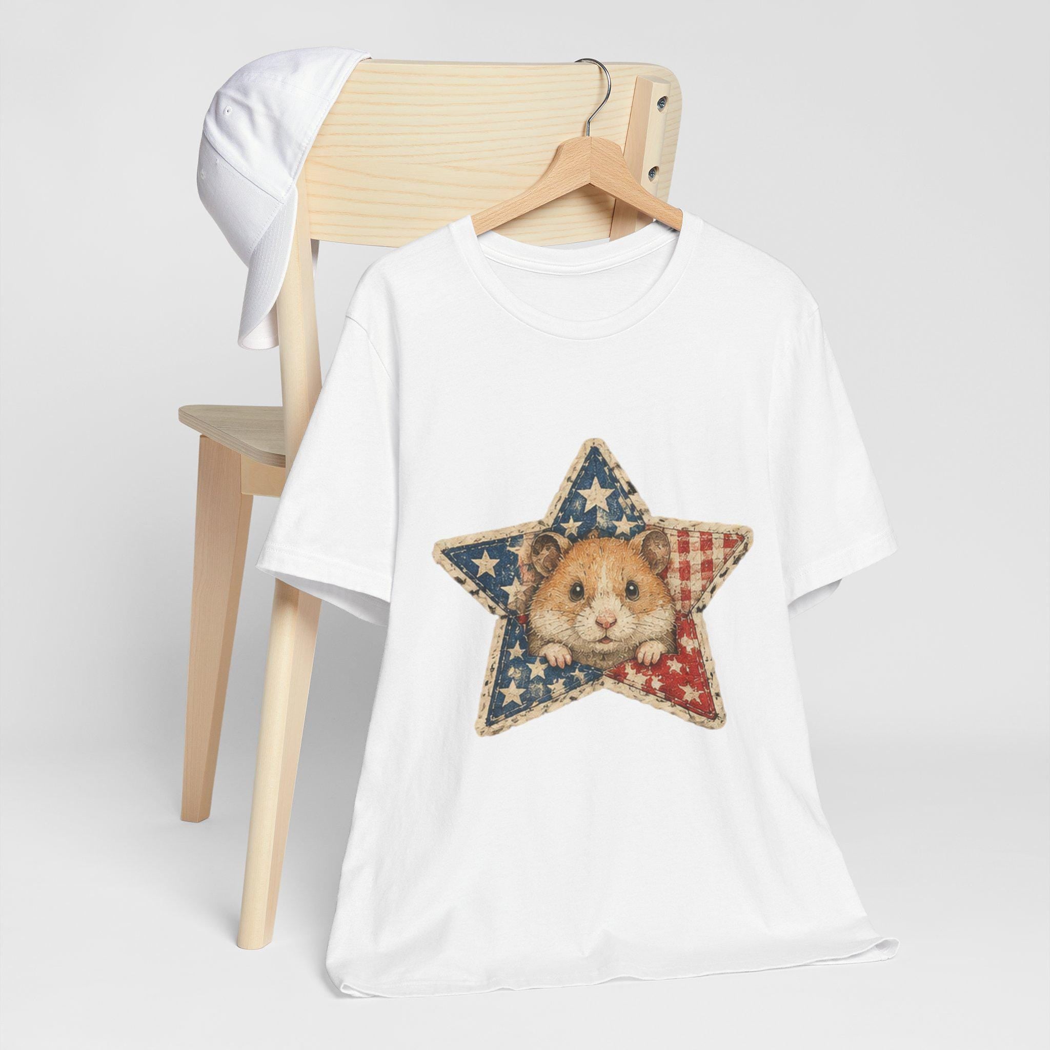 Patriotic Star Hamster T-Shirt | Americana Flag Star Tee, Excellent Gift!