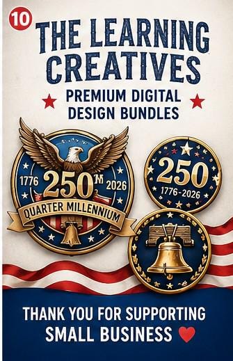 America 250th Anniversary Clipart Bundle, Patriotic PNG Graphics (Digital Download), Excellent Gift!
