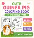 Guinea Pig Coloring Book Printable, Perfect Gift, 30+ Cute Guinea Pig Coloring Pages PDF, Kids Activity, Instant Download