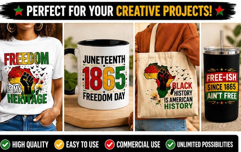 100+ Juneteenth PNG Clipart Bundle, Black History PNG, Freedom Day Graphics, Commercial Use, Sublimation Designs