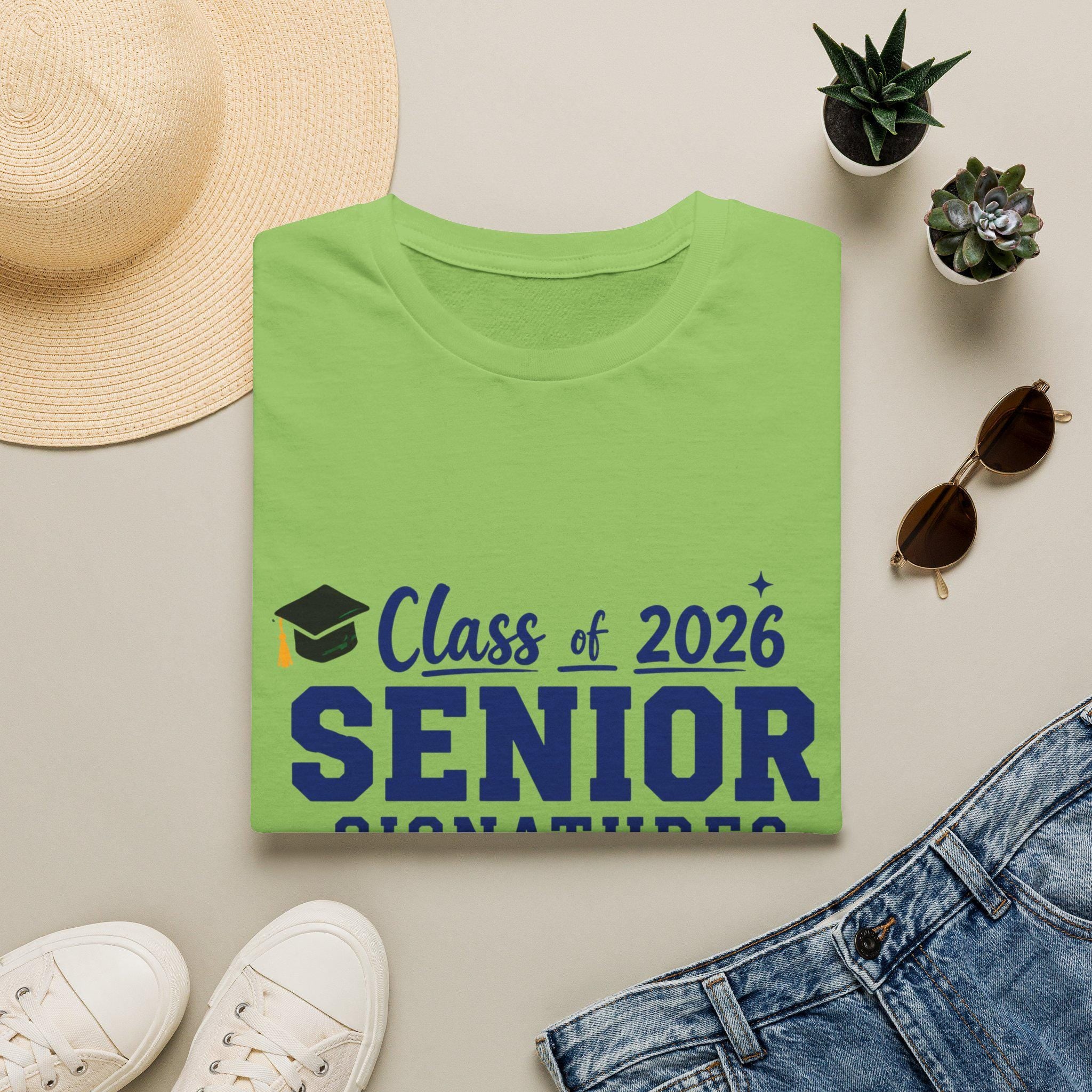 Class of 2026 Senior Signatures T-Shirt | Graduation Cap Design