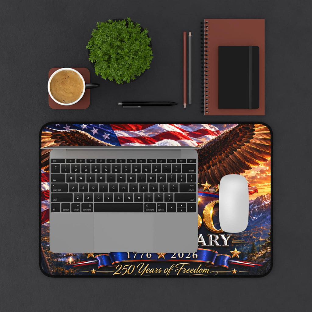 250th Anniversary Bald Eagle 1776-2026 Desk Mat | American Flag Patriotic, Excellent Gift!