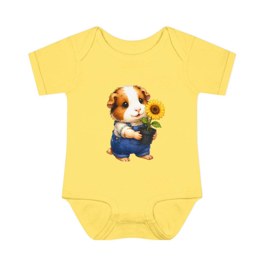 Guinea Pig Sunflower Infant Bodysuit | Garden Baby Onesie, Cotton Comfort, Excellent Gift!