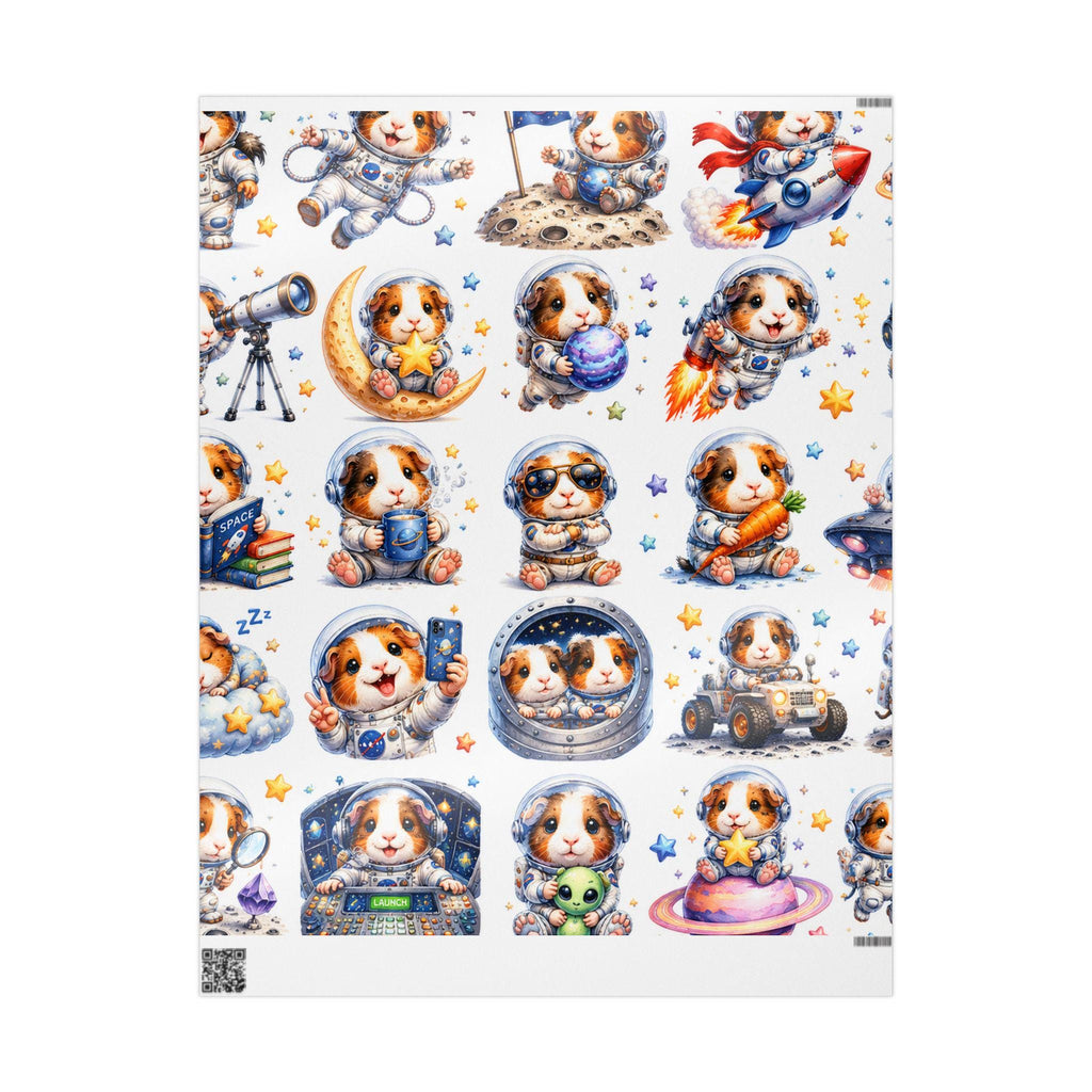 Space Guinea Pig Wrapping Paper | Astronaut Whimsical Gift Wrap, Excellent Gift!