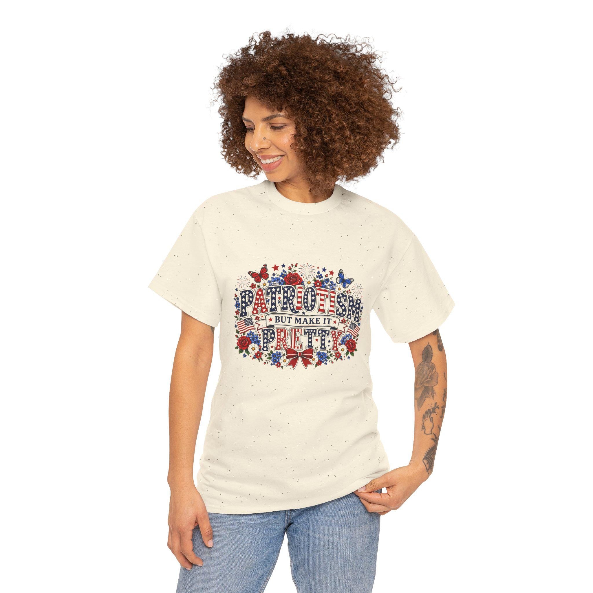 Patriotic Floral Typography Tee | Red White Blue Stars, 250th Anniversary USA, Excellent Gift!