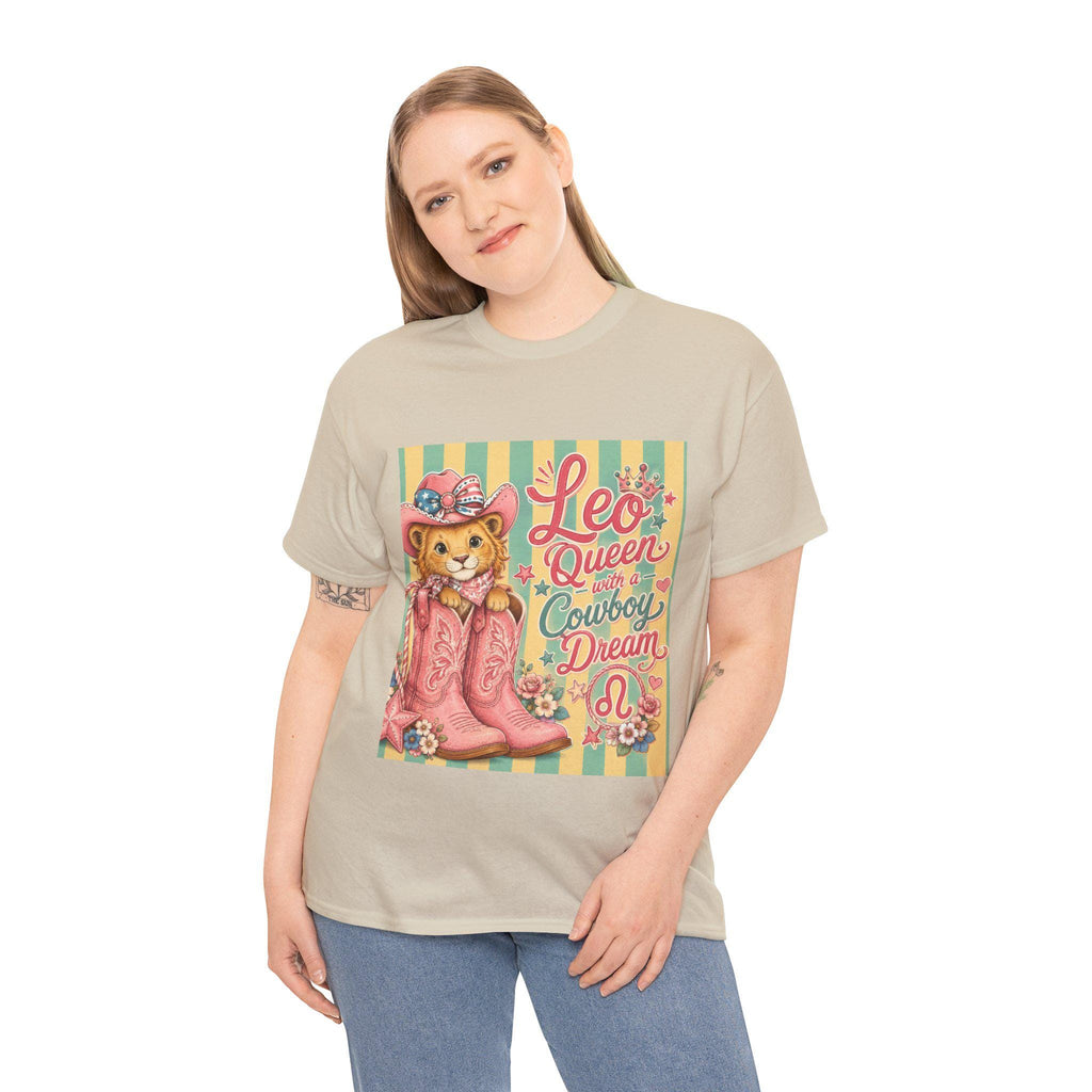 Leo Queen Cowboy Boots Graphic Tee | Vintage Western Cat Shirt, Excellent Gift!