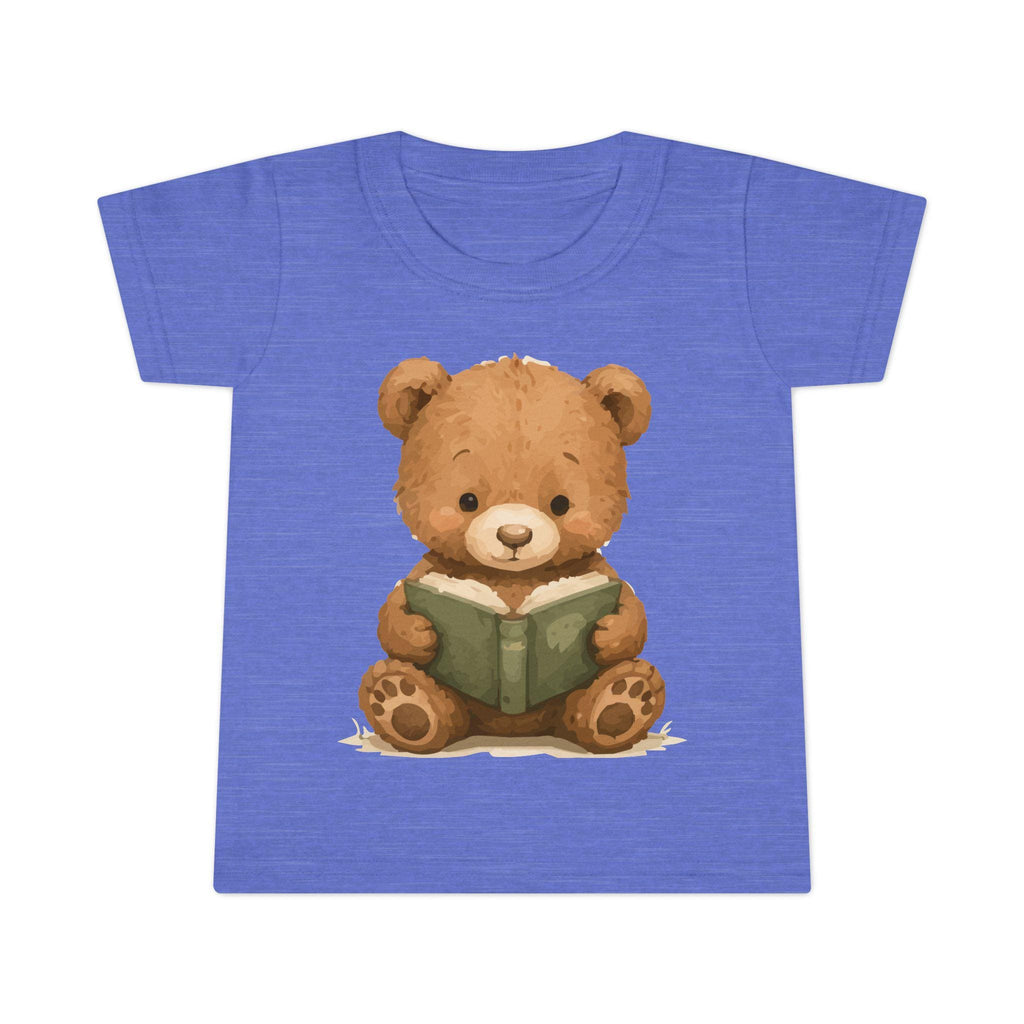 Toddler T-Shirt: Reading Teddy Bear Graphic Tee – Soft Cotton Apparel, Excellent Gift!