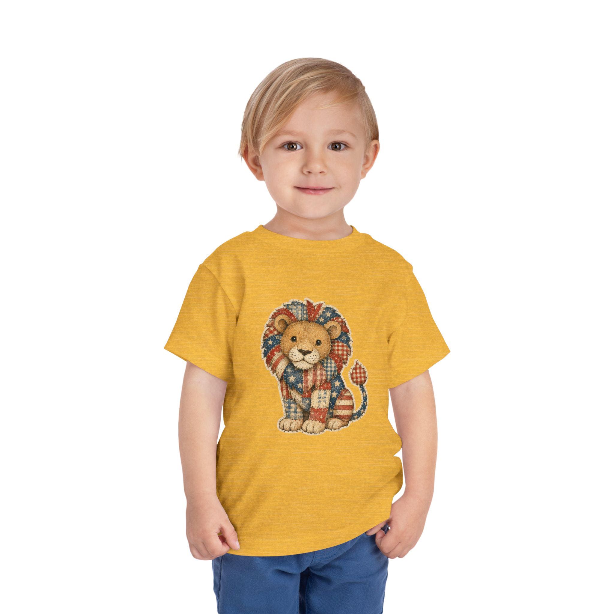 Patchwork Lion Toddler Tee | Hand-Drawn Nursery Animal Shirt, Excellent Gift!