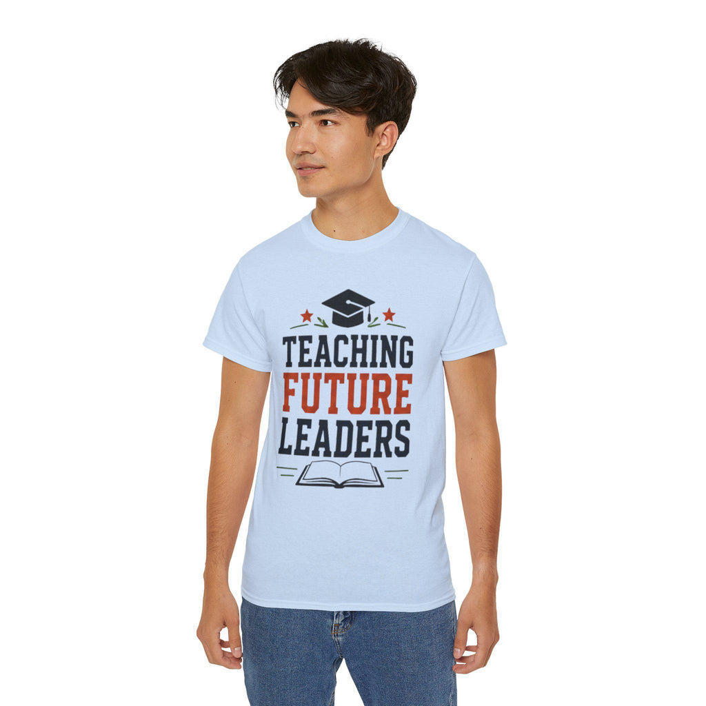 Teaching Future Leaders T-Shirt | Teacher Graduation Cap Book Design | Father's Day, Dad Birthday Gift, Excellent Gift!
