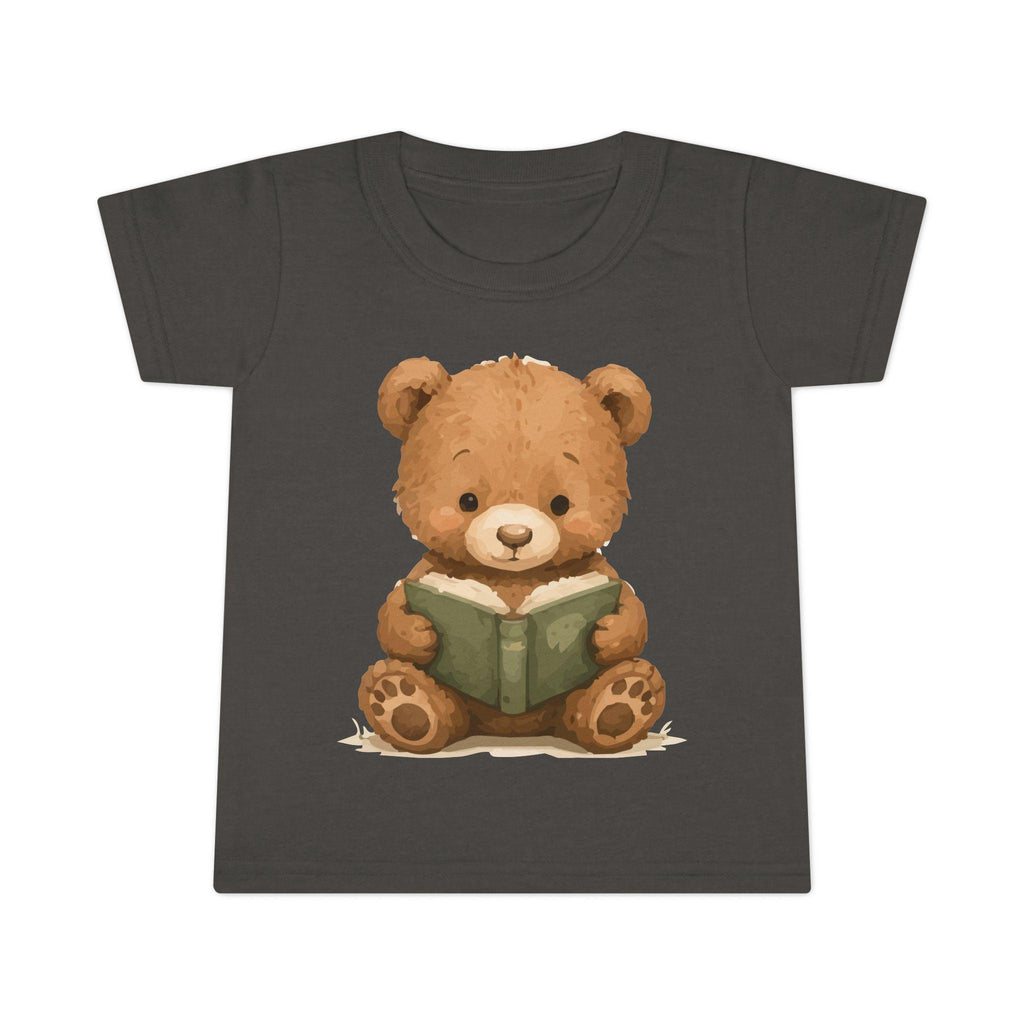 Toddler T-Shirt: Reading Teddy Bear Graphic Tee – Soft Cotton Apparel, Excellent Gift!