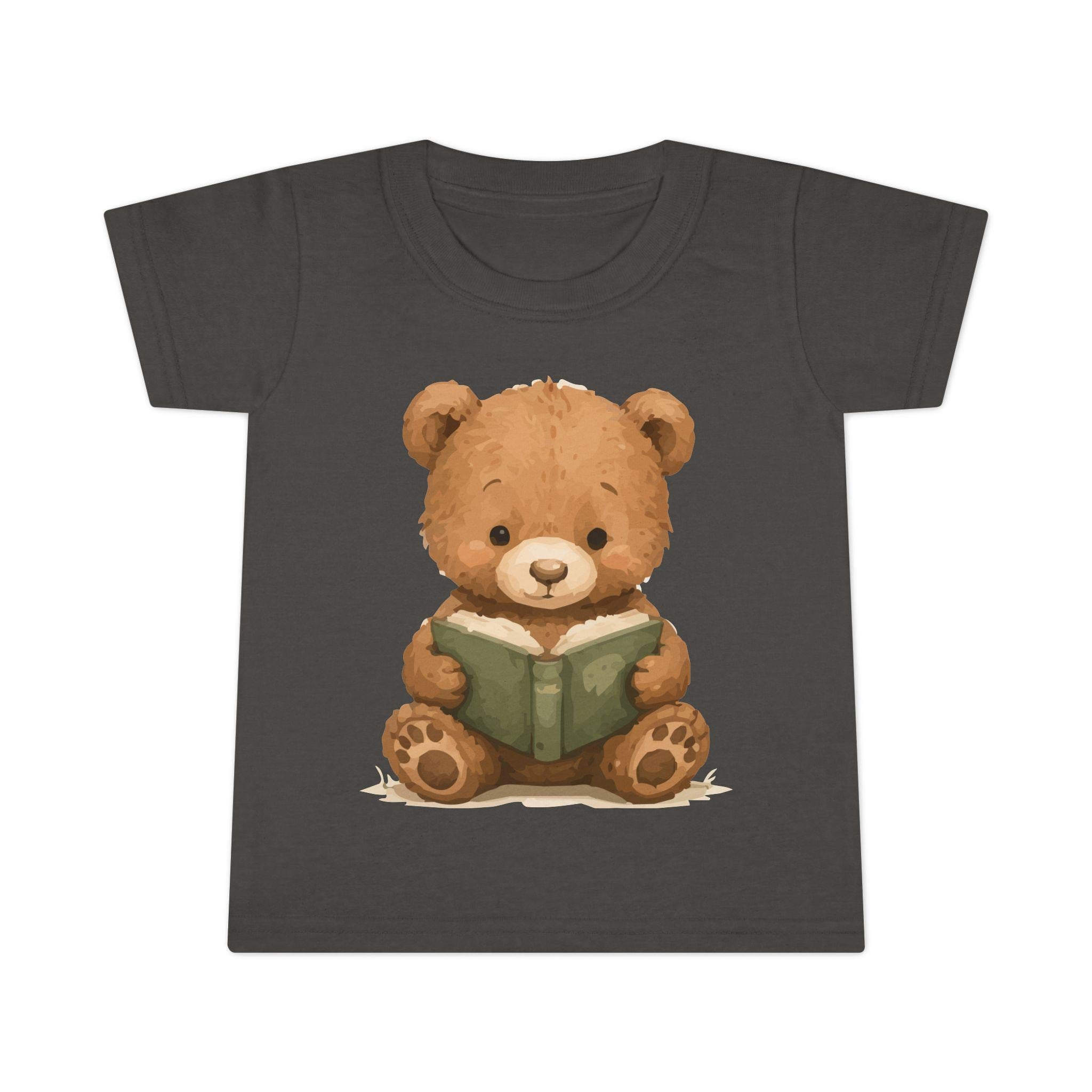 Toddler T-Shirt: Reading Teddy Bear Graphic Tee – Soft Cotton Apparel, Excellent Gift!