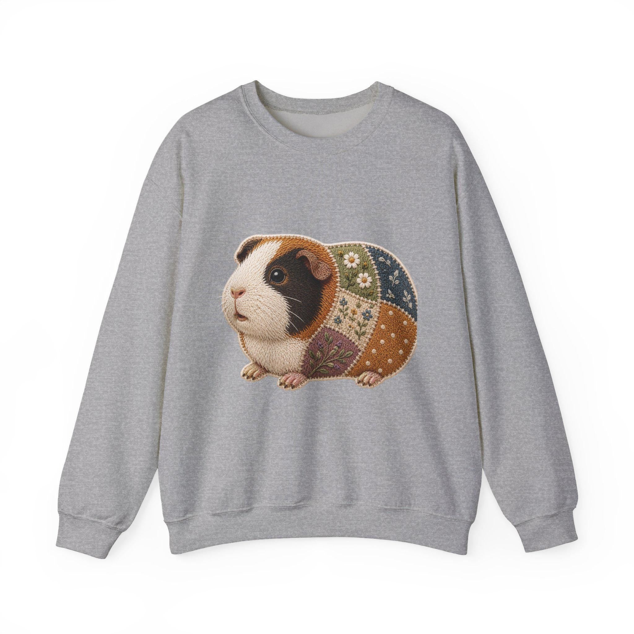 Patchwork Guinea Pig Embroidered Sweatshirt | Cozy Crewneck Pet Lover Gift, Excellent Gift!