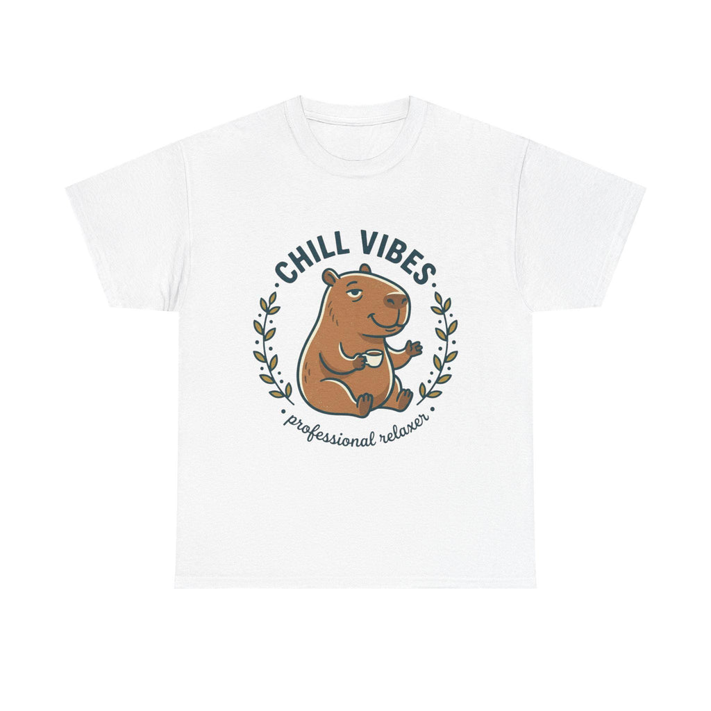 Capybara Chill Vibes Tee | Relaxing Capybara Illustration, Casual Animal Shirt