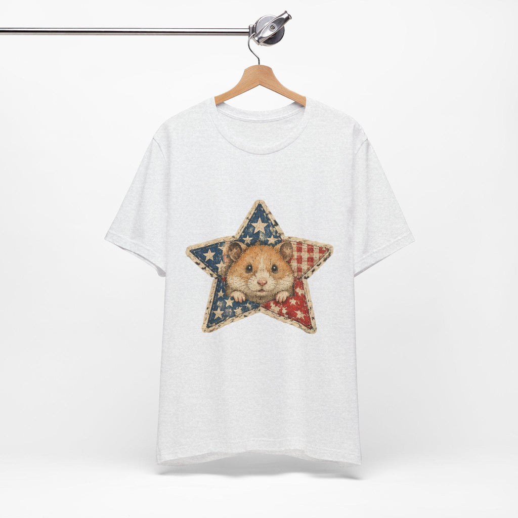 Patriotic Star Hamster T-Shirt | Americana Flag Star Tee, Excellent Gift!