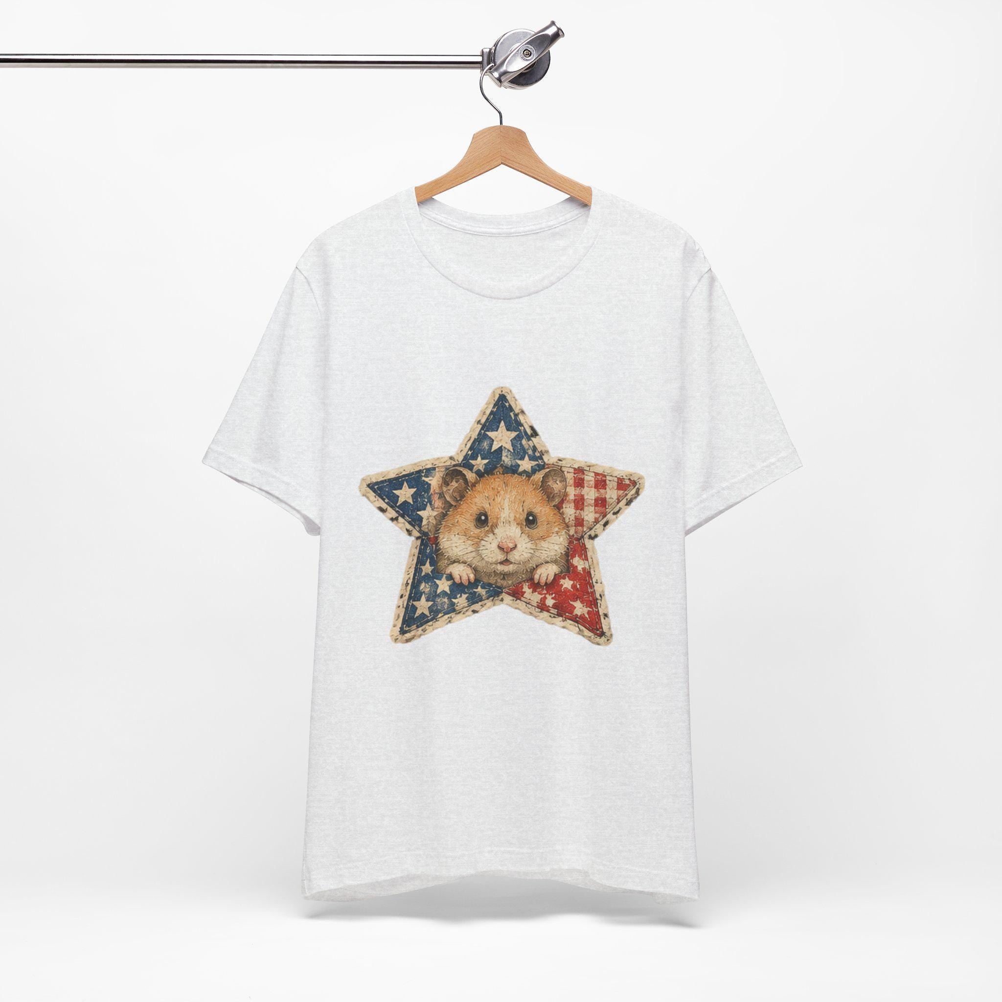 Patriotic Star Hamster T-Shirt | Americana Flag Star Tee, Excellent Gift!