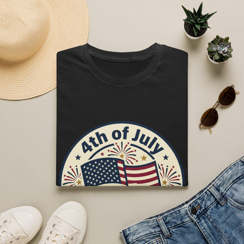 4th of July Flag Emblem T-Shirt | Celebrate Freedom, Fireworks