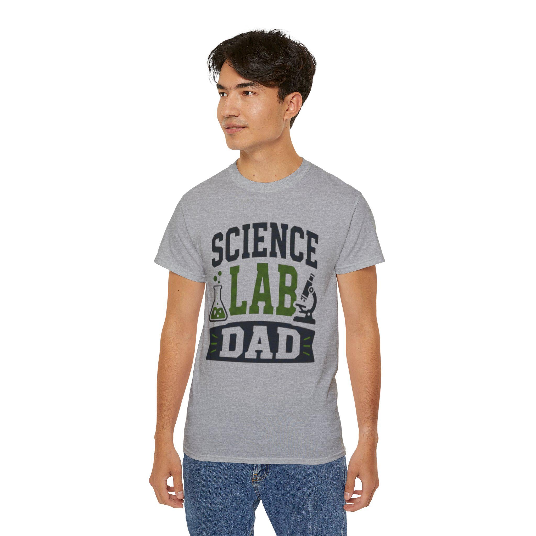 Science Lab Dad T-Shirt | Beaker Microscope Graphic Tee, Excellent Gift!