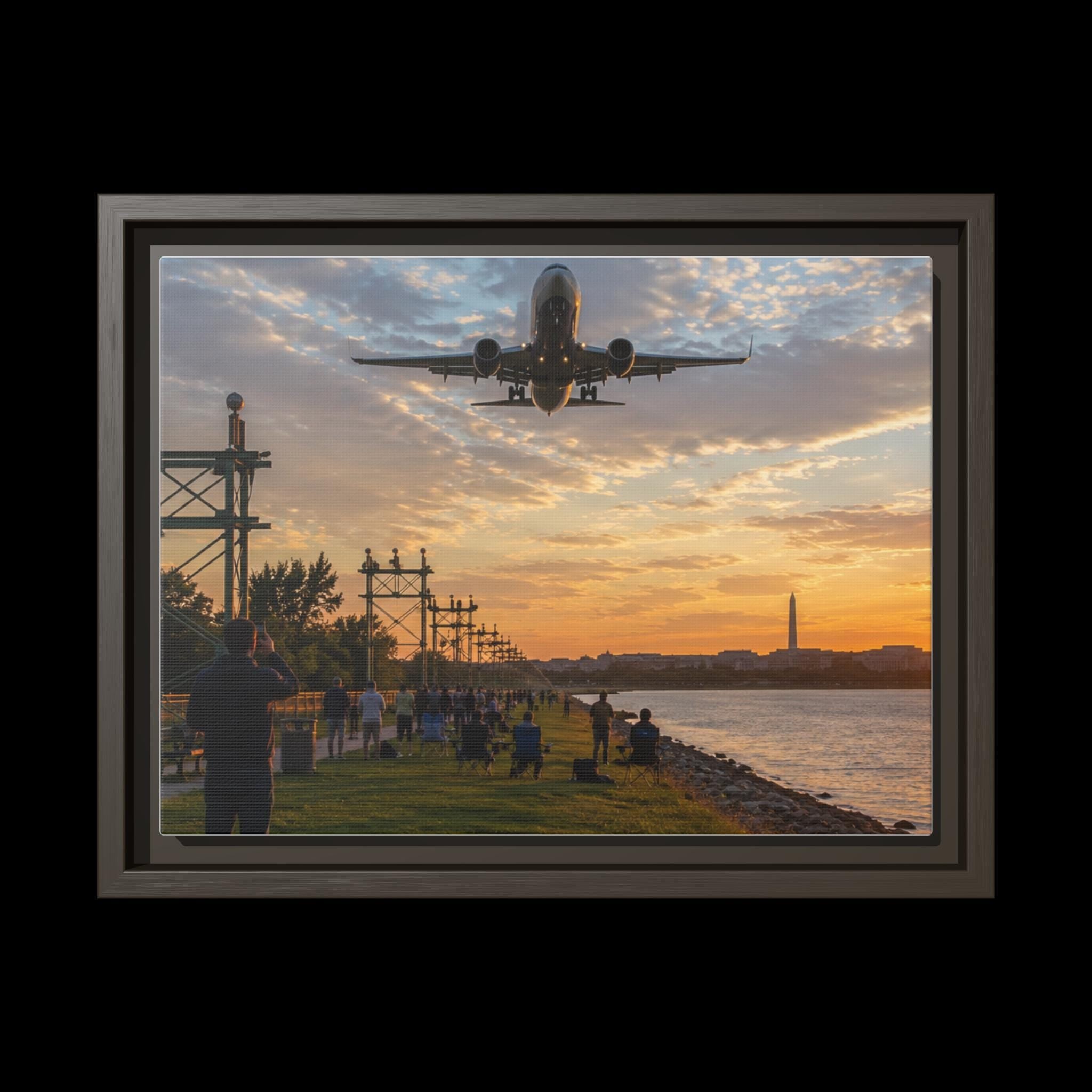 Gravelly Point Plane Landing Photography | Arlington Potomac Sunset (Digital Print), Excellent Gift!