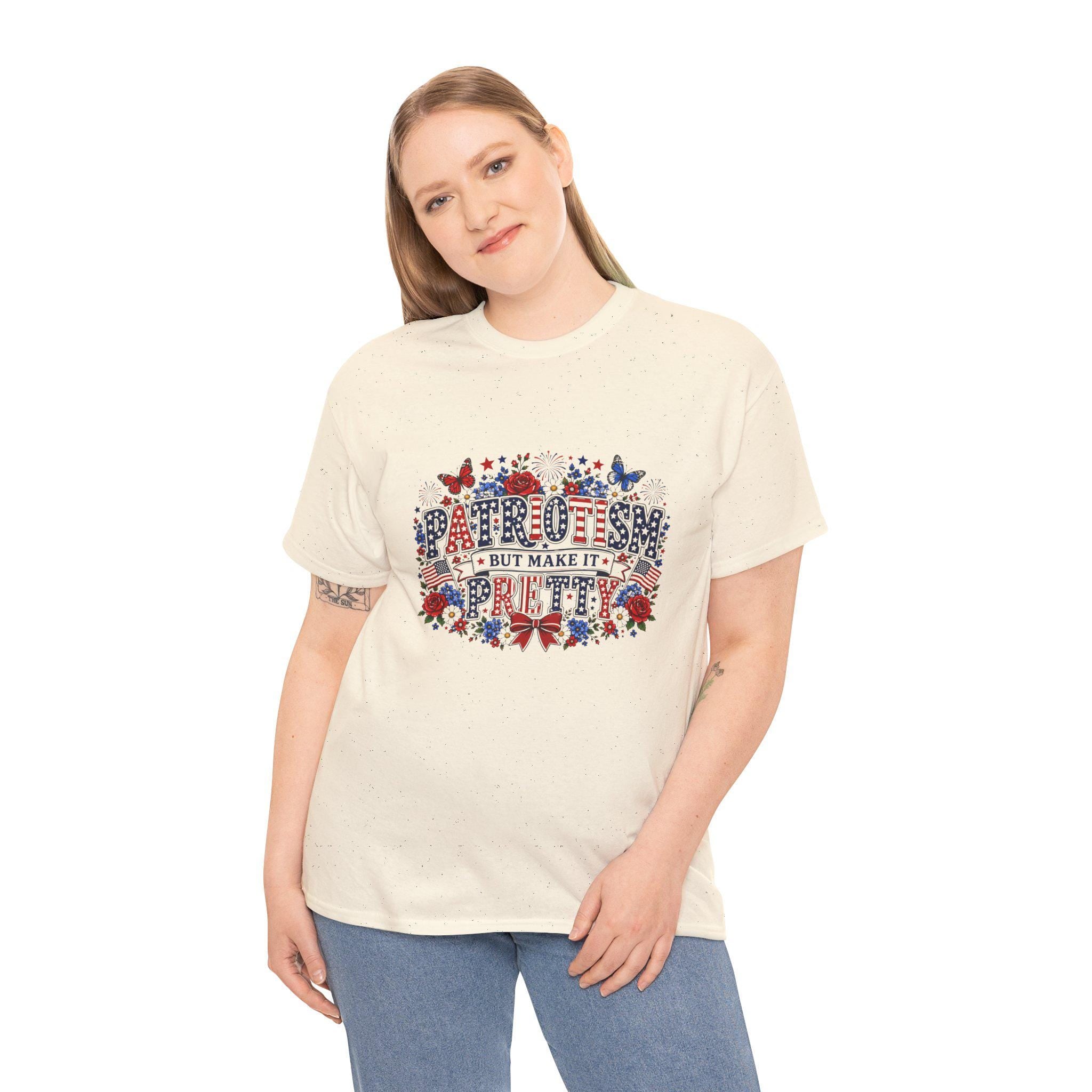 Patriotic Floral Typography Tee | Red White Blue Stars, 250th Anniversary USA, Excellent Gift!