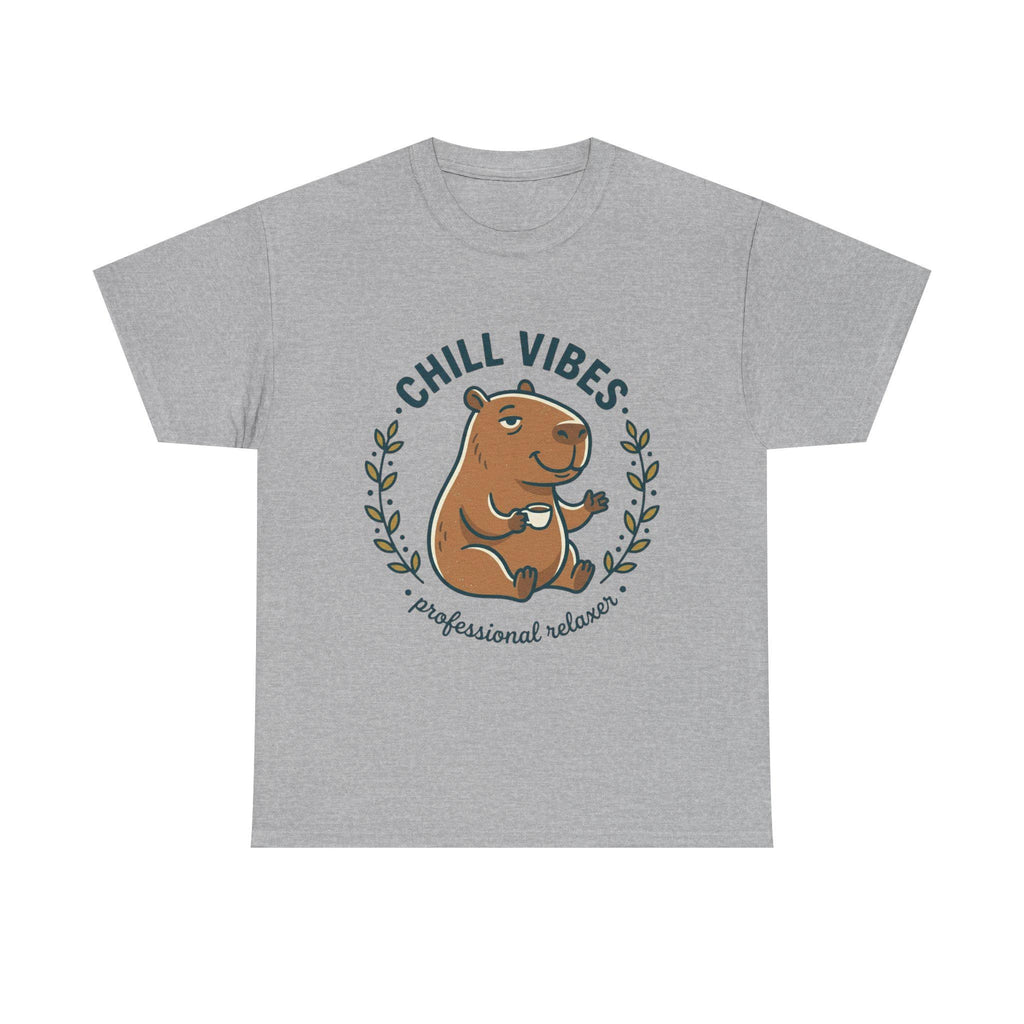 Capybara Chill Vibes Tee | Relaxing Capybara Illustration, Casual Animal Shirt