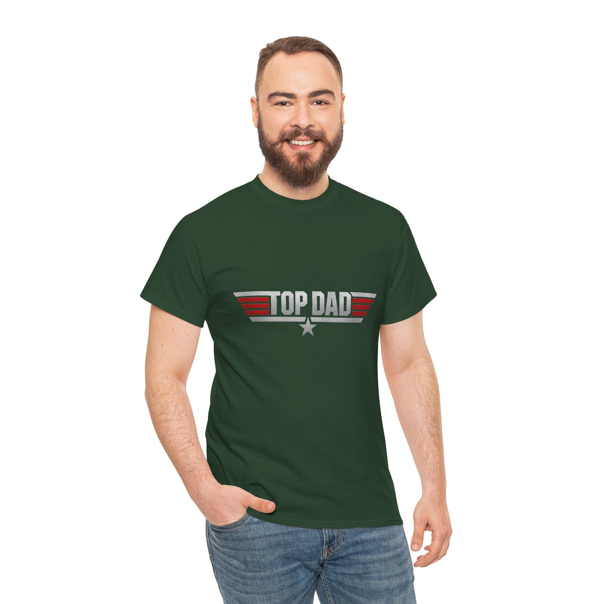 Top Dad retro wings Tee | Father graphic shirt, military star logo, Excellent Gift!
