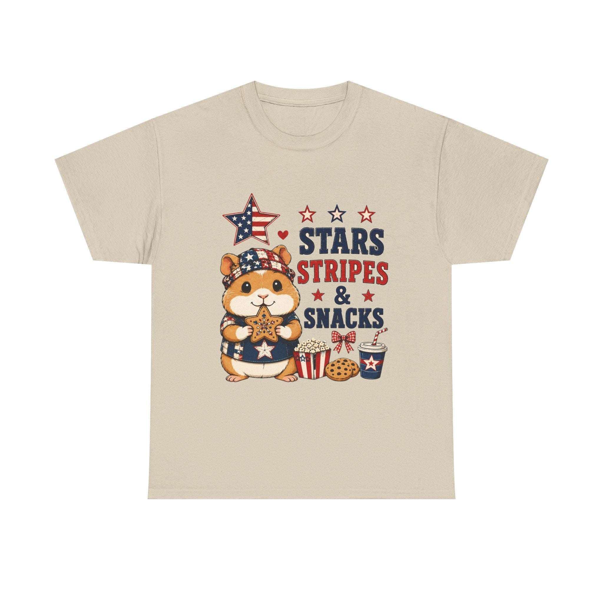 Stars Stripes & Snacks Hamster T-Shirt | Patriotic Fourth of July Tee, Excellent Gift!