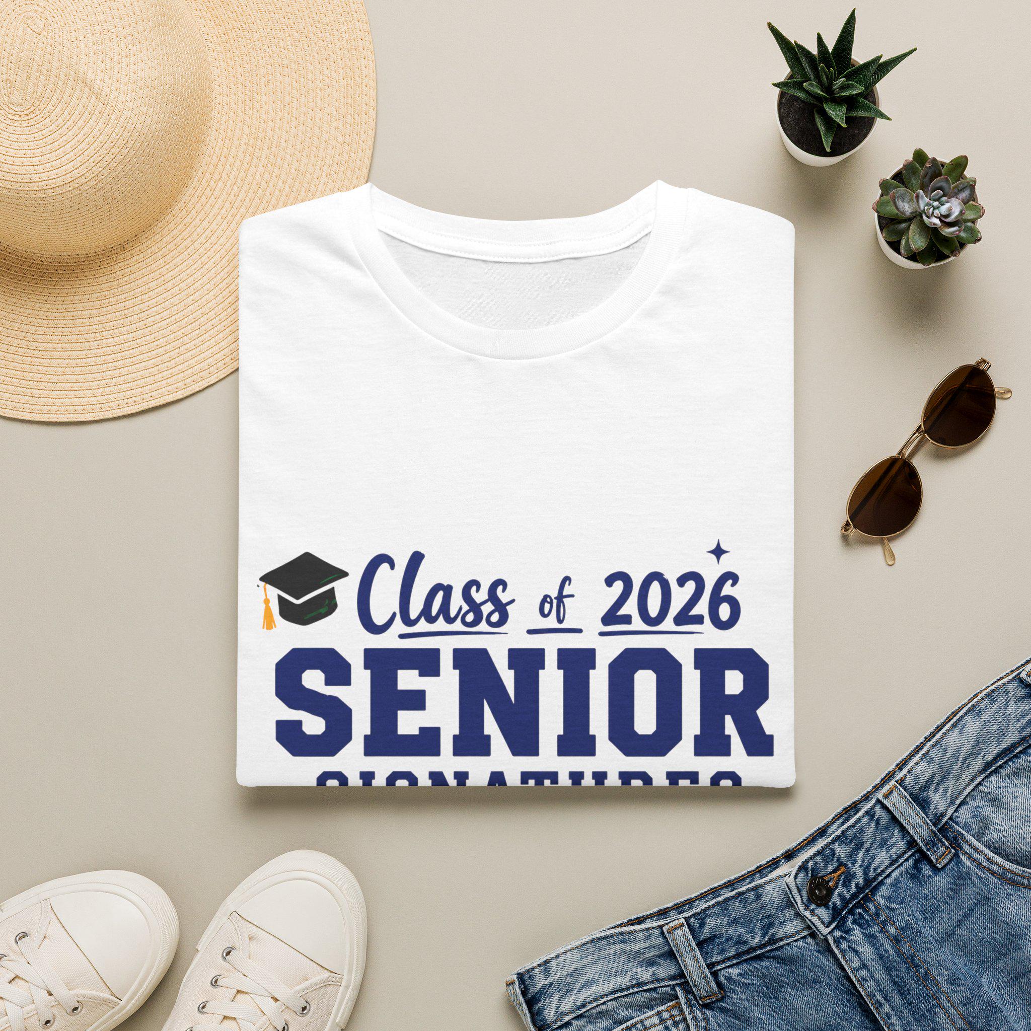 Class of 2026 Senior Signatures T-Shirt | Graduation Cap Design