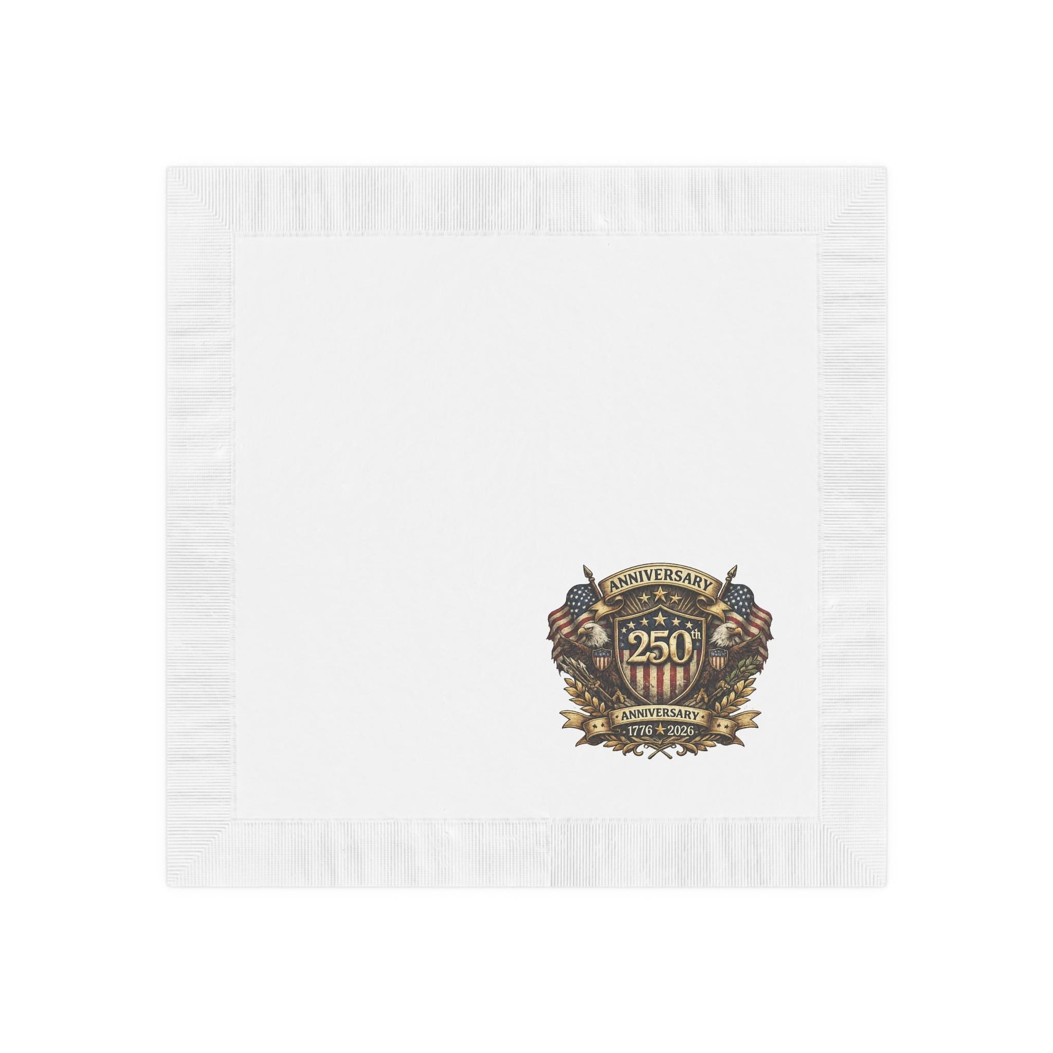 250th Anniversary Crest Napkins | 1776-2026 Patriotic Party Napkin, Excellent Gift!