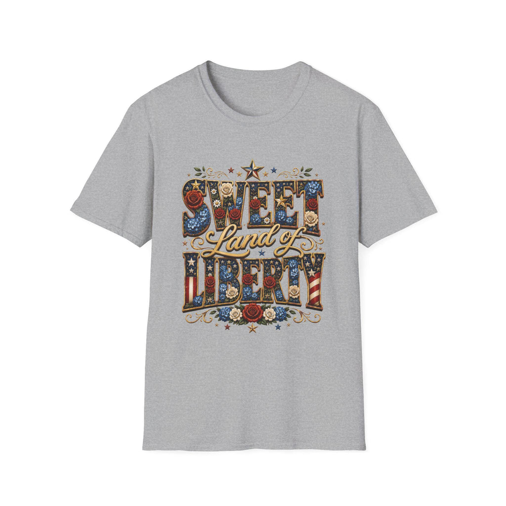 Sweet Land of Liberty T-Shirt | Americana Floral Stars, 250th Anniversary, 4th July, Excellent Gift!